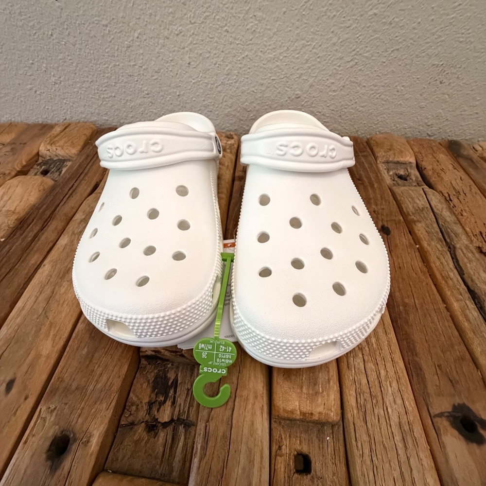Crocs Classic Clog M8 W10 White Unisex Comfort Slip On Shoes 10001
